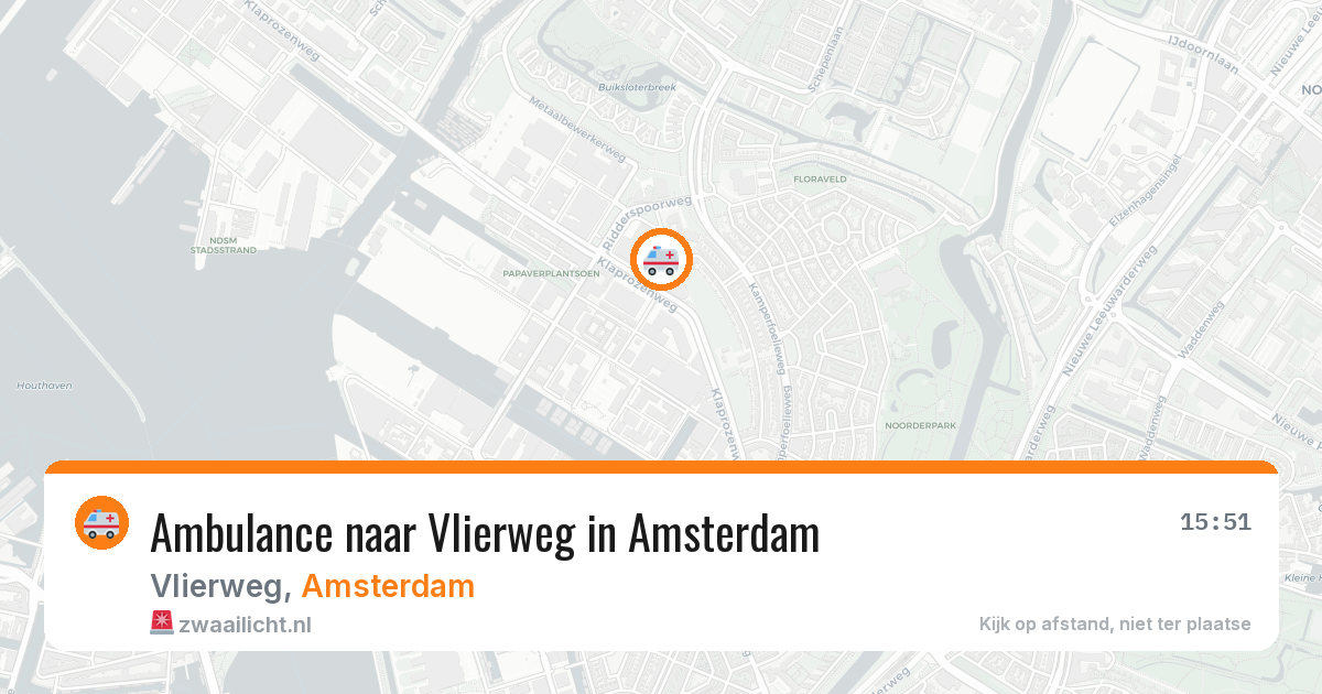 Ambulance naar Vlierweg in Amsterdam — 15 jun 2026