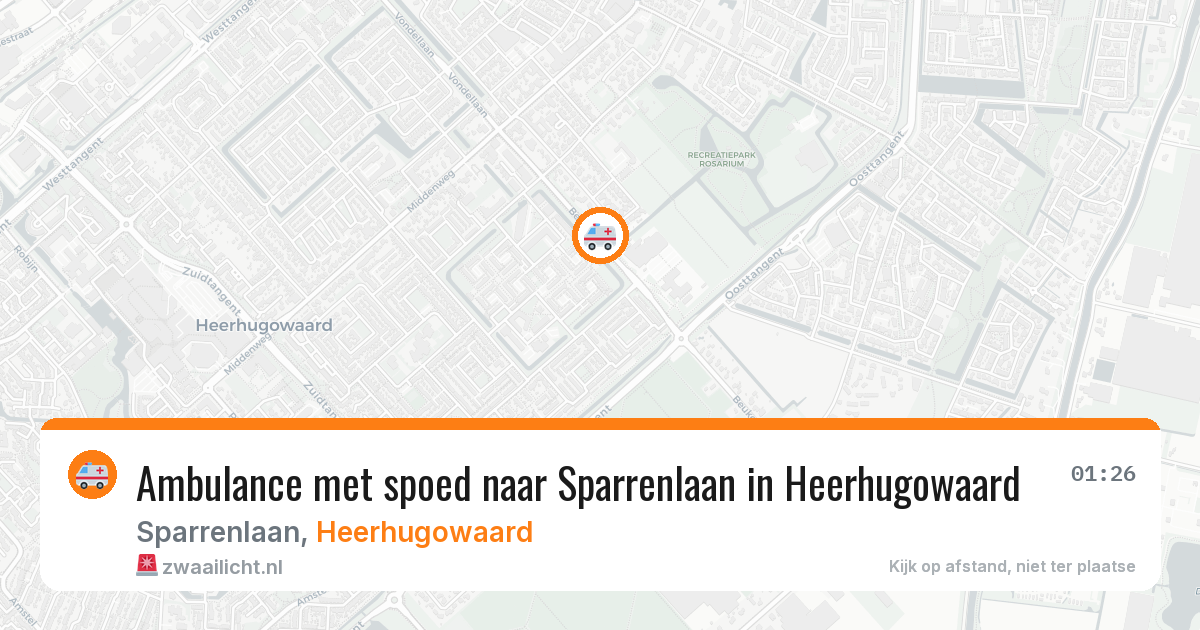 Ambulance met spoed naar Sparrenlaan in Heerhugowaard — 14 jul 2026