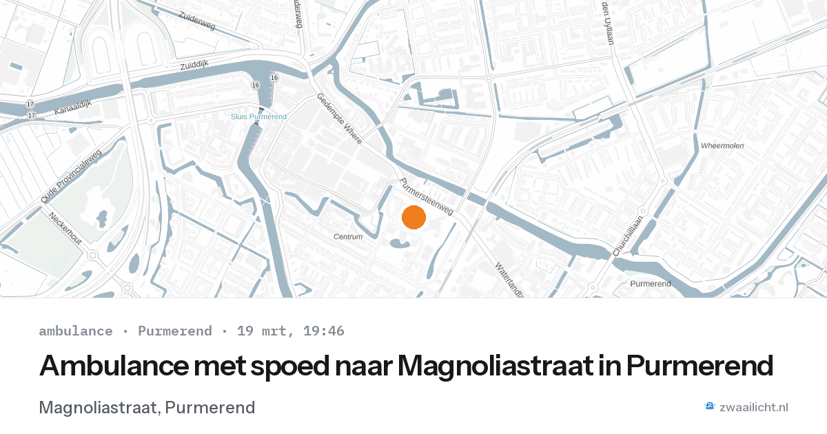 Ambulance met spoed naar Magnoliastraat in Purmerend — 19 mrt 2026