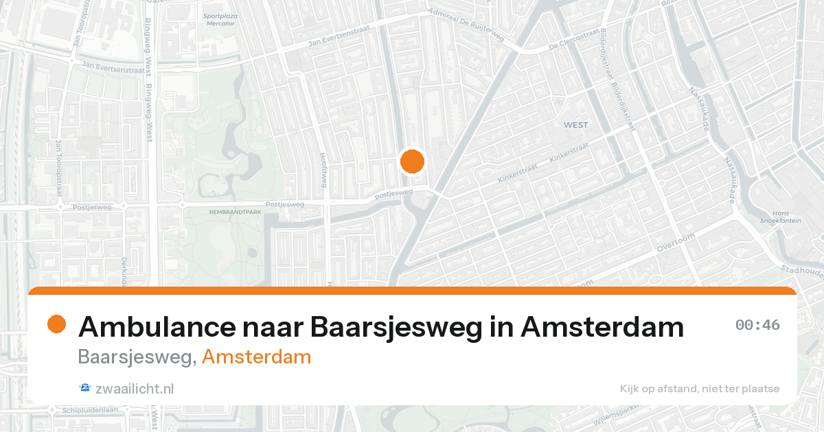 Ambulance naar Baarsjesweg in Amsterdam — 15 aug 2026