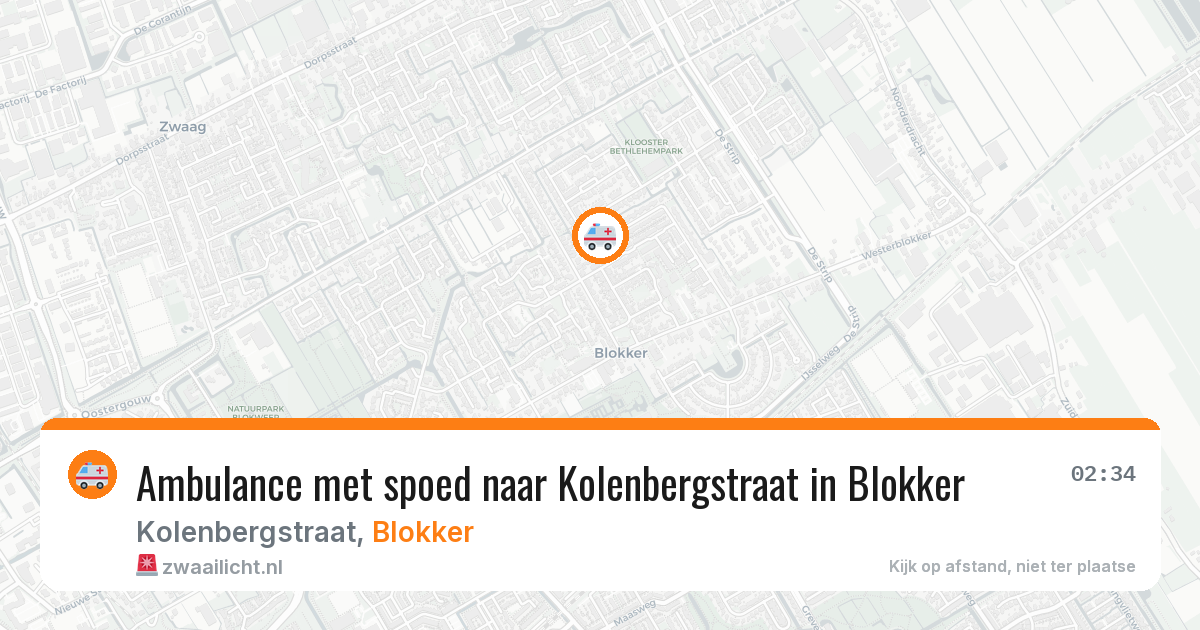 Ambulance met spoed naar Kolenbergstraat in Blokker — 8 aug 2026