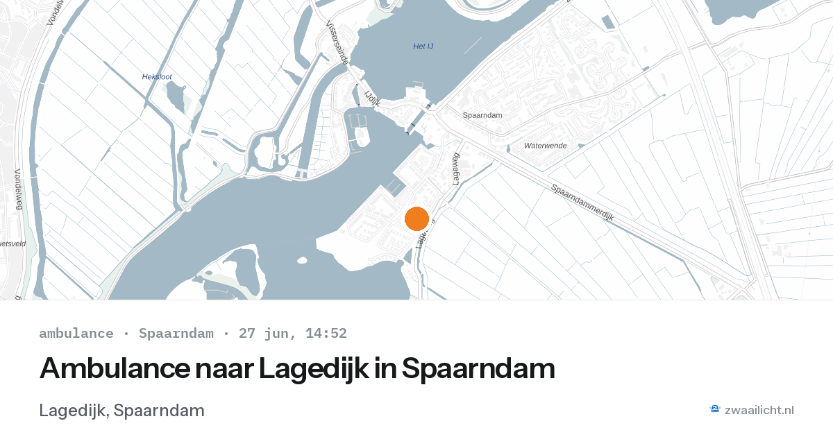 Ambulance naar Lagedijk in Spaarndam — 27 jun 2026