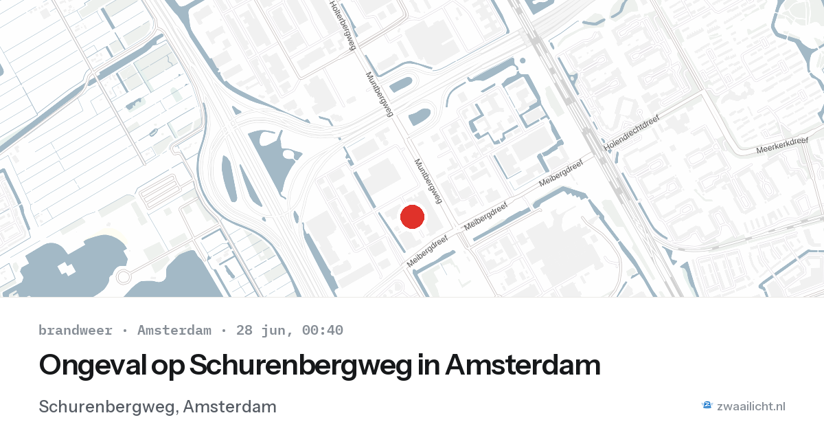 Ongeval op Schurenbergweg in Amsterdam — 27 jun 2026