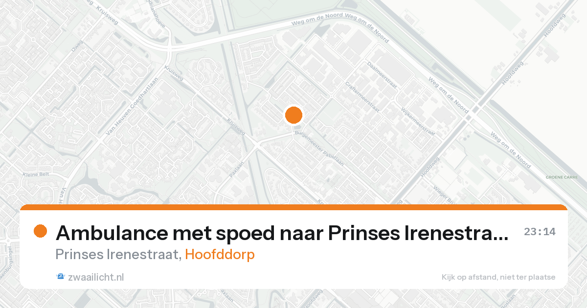 Ambulance met spoed naar Prinses Irenestraat in Hoofddorp — 19 mei 2026