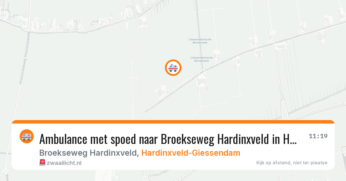 Ambulance met spoed naar Broekseweg Hardinxveld in Hardinxveld-Giessendam — 4 jul 2026