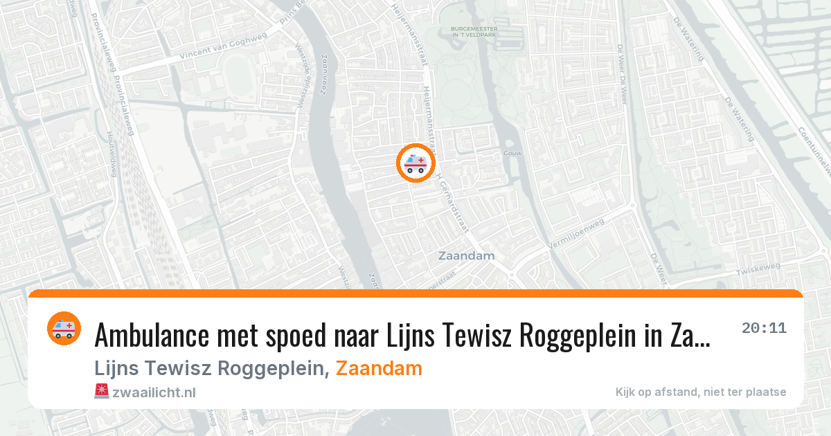 Ambulance met spoed naar Lijns Tewisz Roggeplein in Zaandam — 27 jun 2026