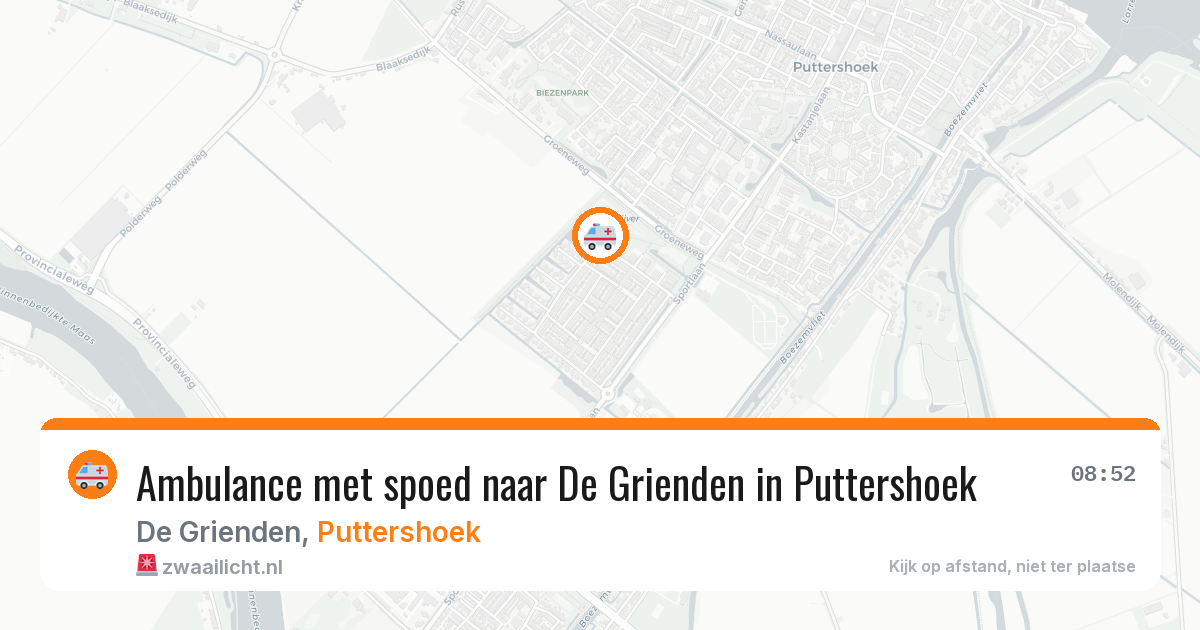 Ambulance met spoed naar De Grienden in Puttershoek — 20 jan 2026