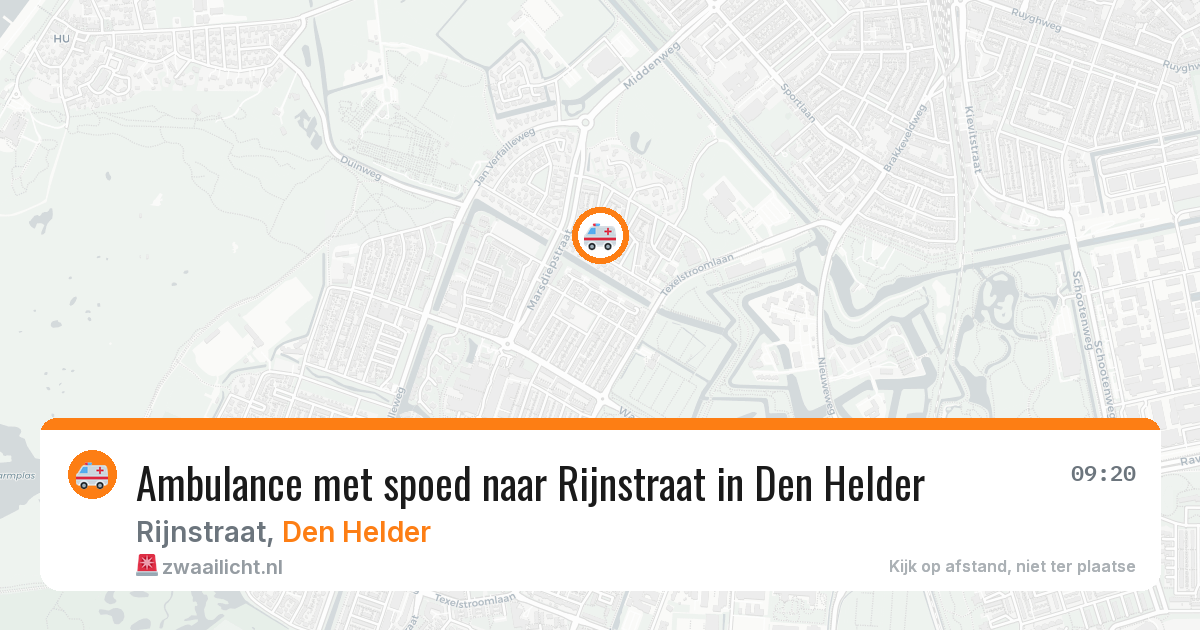 Ambulance met spoed naar Rijnstraat in Den Helder — 9 aug 2026