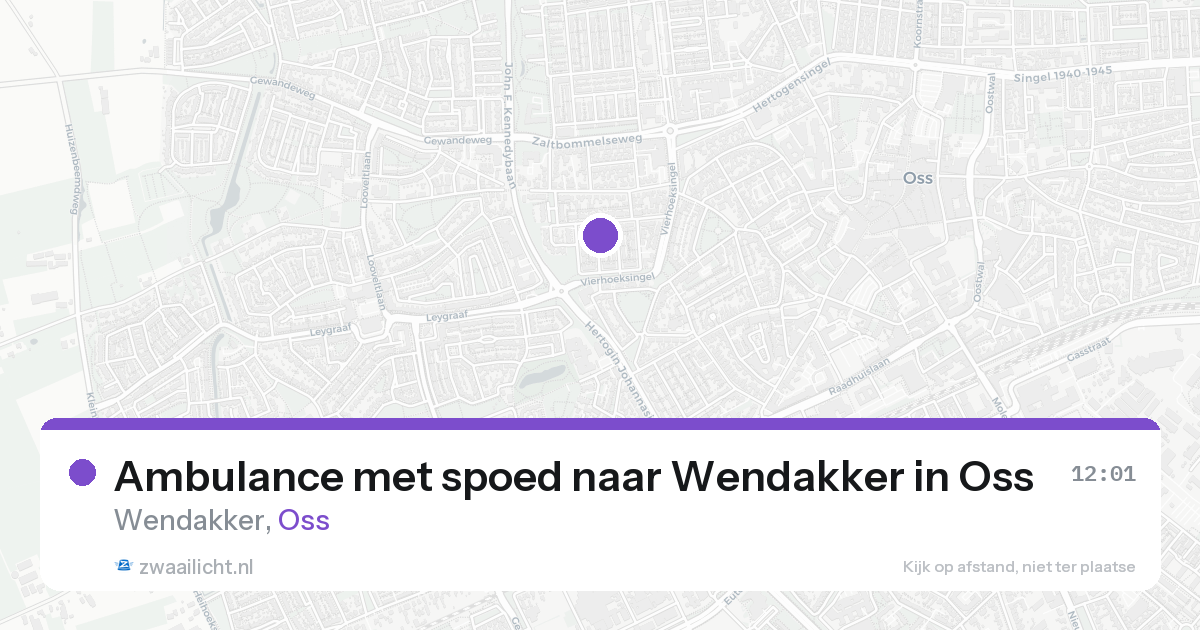 Ambulance met spoed naar Wendakker in Oss — 15 aug 2026