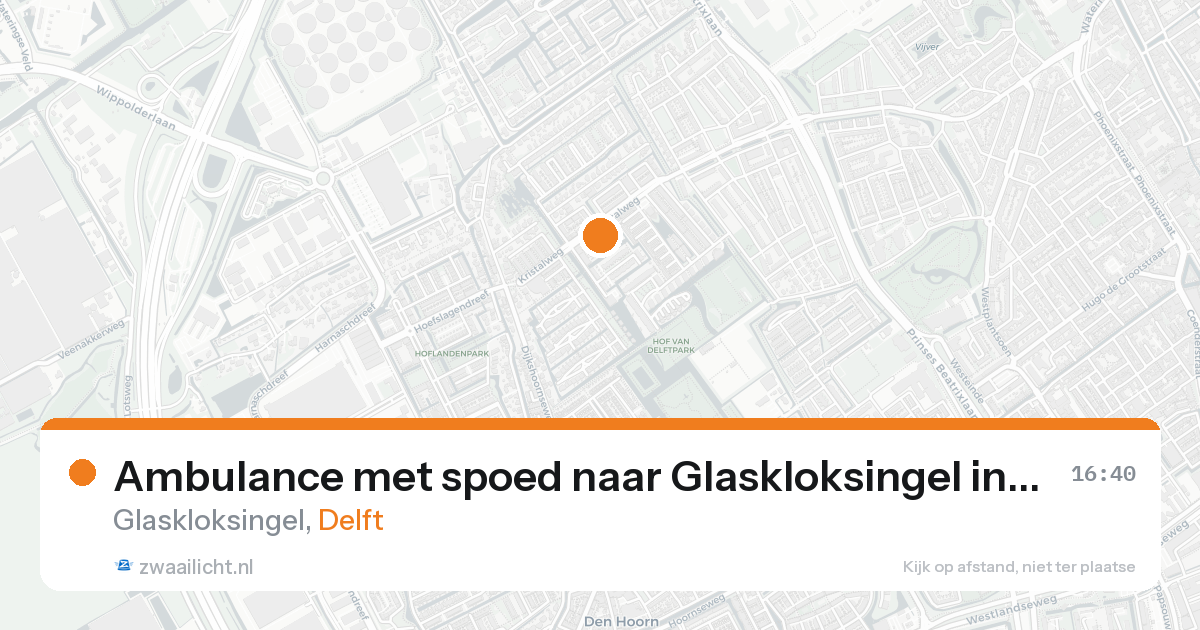 Ambulance met spoed naar Glaskloksingel in Delft — 11 mei 2026