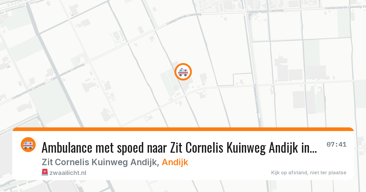 Ambulance met spoed naar Zit Cornelis Kuinweg Andijk in Andijk — 13 apr 2026