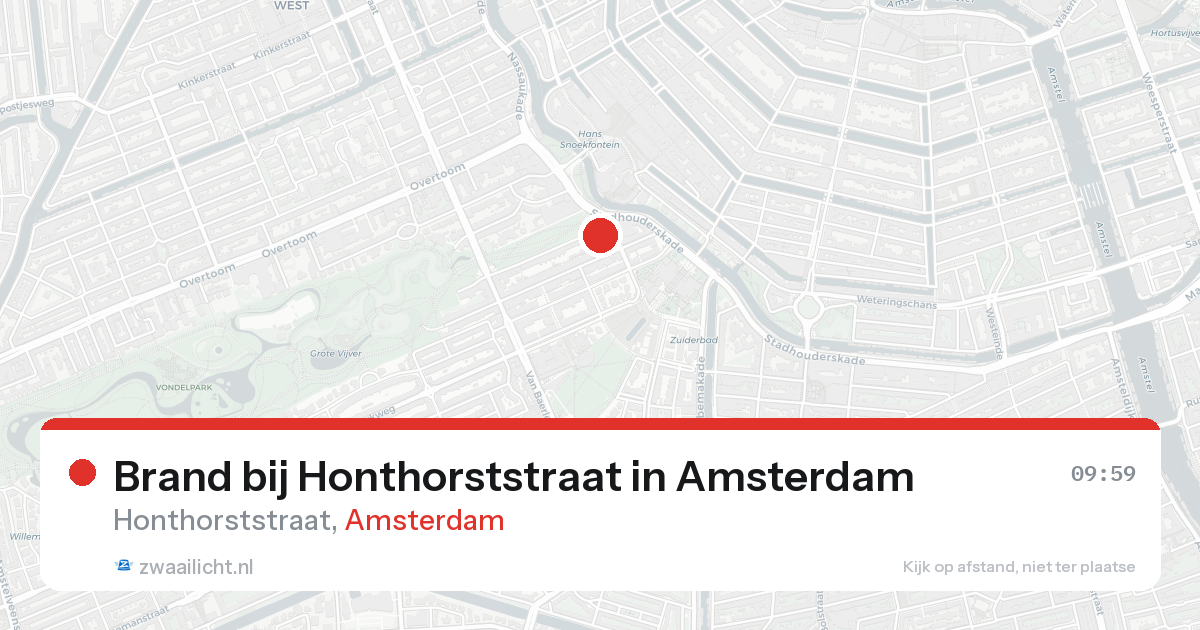 Brand bij Honthorststraat in Amsterdam — 25 mei 2026