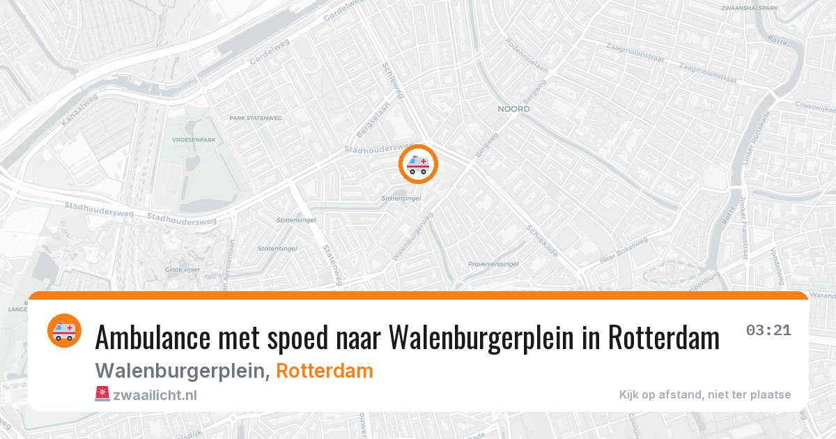 Ambulance met spoed naar Walenburgerplein in Rotterdam — 24 jul 2026