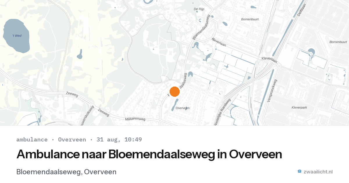 Ambulance naar Bloemendaalseweg in Overveen — 31 aug 2026