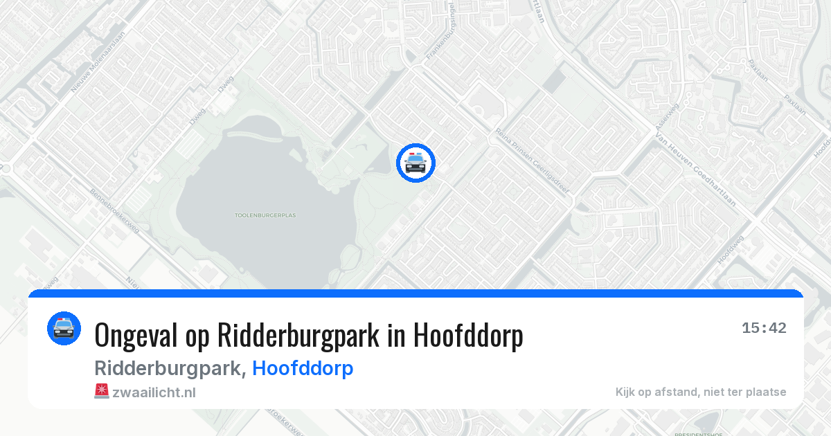 Ongeval op Ridderburgpark in Hoofddorp — 27 jun 2026