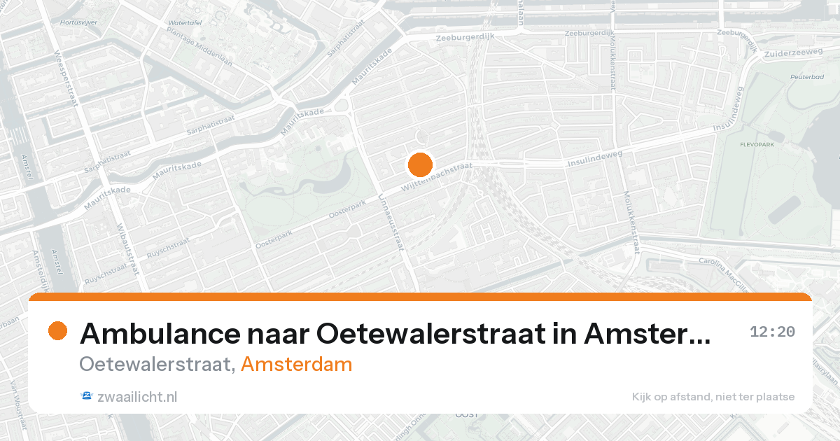 Ambulance naar Oetewalerstraat in Amsterdam — 17 aug 2026