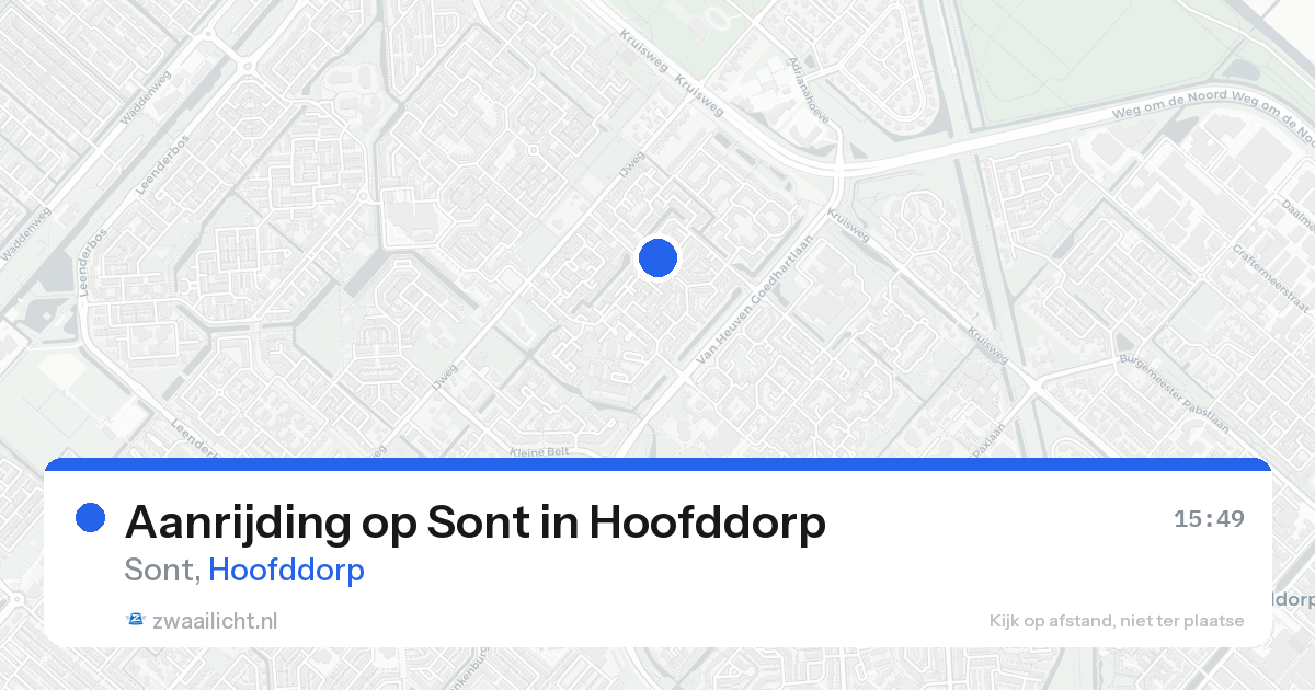 Aanrijding op Sont in Hoofddorp — 19 aug 2026