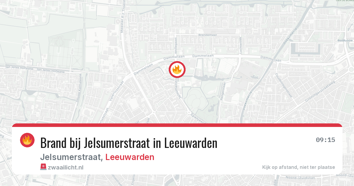 Brand bij Jelsumerstraat in Leeuwarden — 4 jul 2026