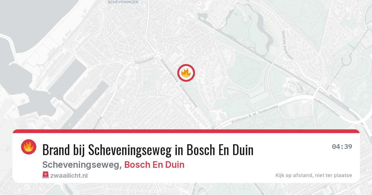 Brand bij Scheveningseweg in Bosch En Duin — 3 aug 2026