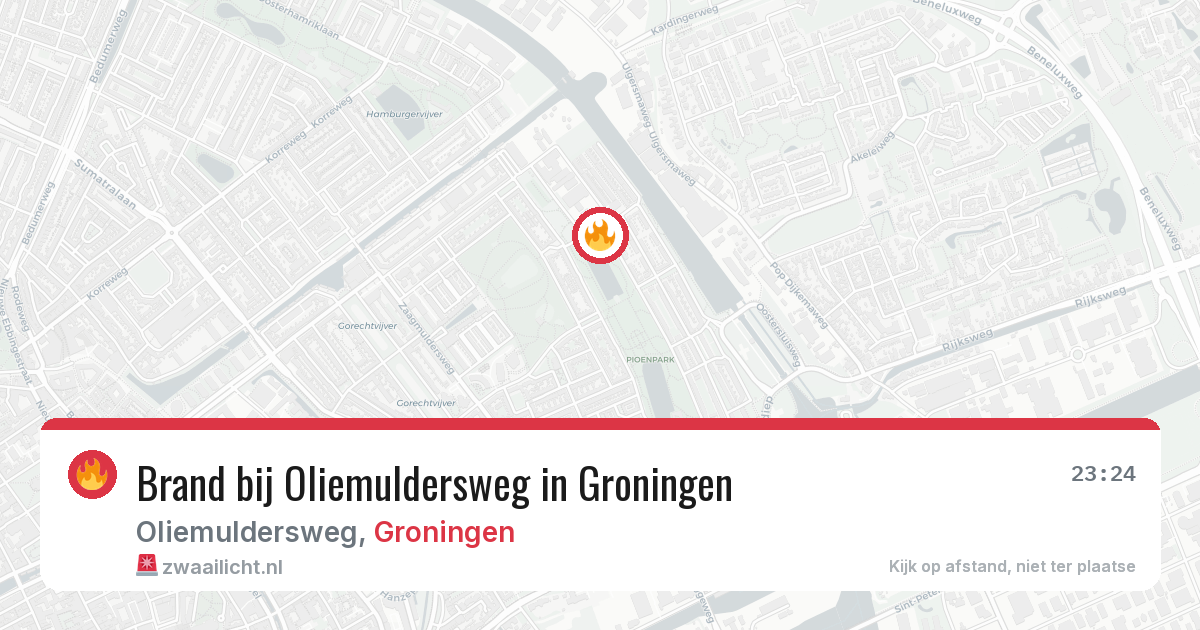Brand bij Oliemuldersweg in Groningen — 26 apr 2026