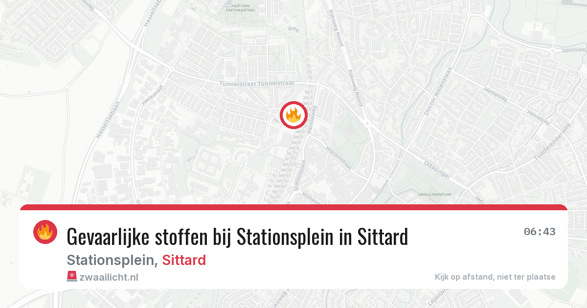 Gevaarlijke stoffen bij Stationsplein in Sittard — 23 mrt 2026