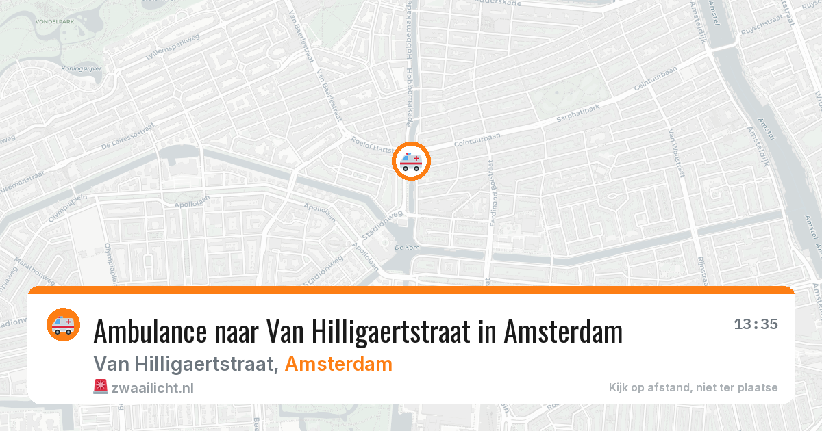 Ambulance naar Van Hilligaertstraat in Amsterdam — 13 mei 2026