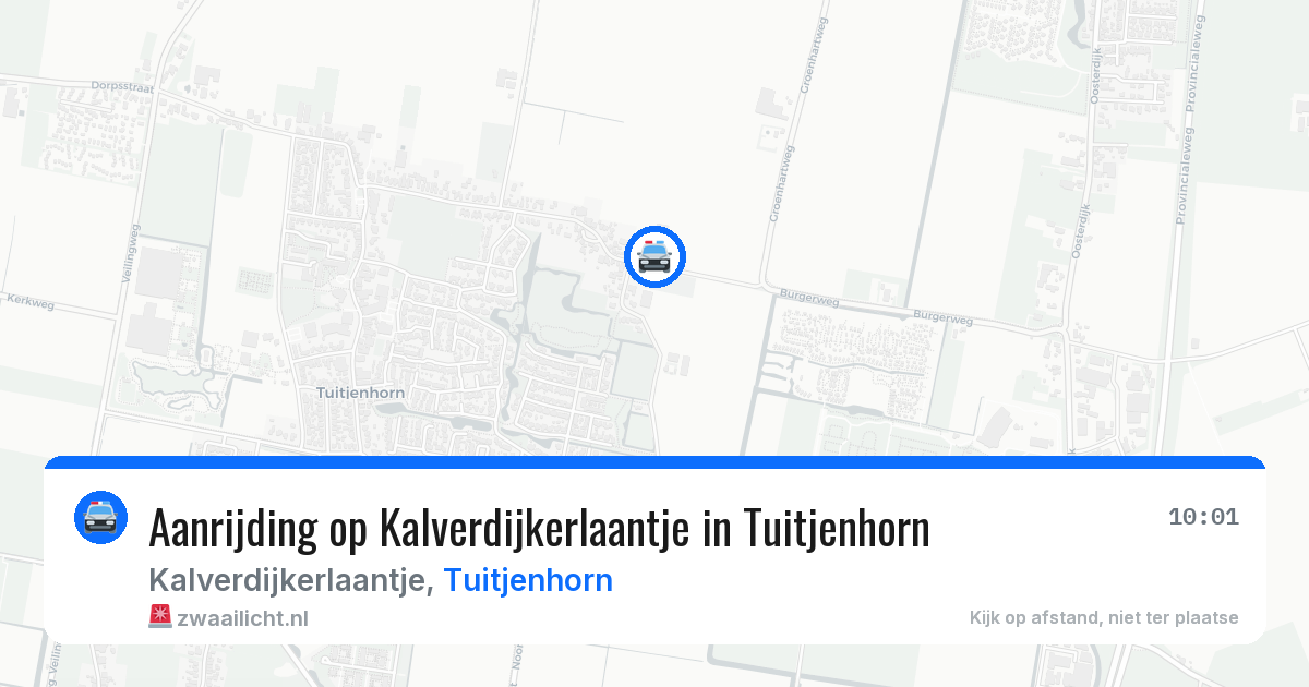 Aanrijding op Kalverdijkerlaantje in Tuitjenhorn — 6 jun 2026