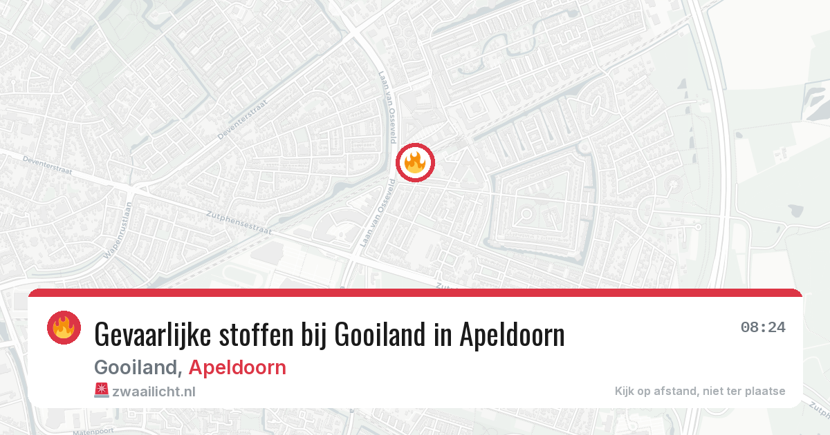 Gevaarlijke stoffen bij Gooiland in Apeldoorn — 28 jul 2026