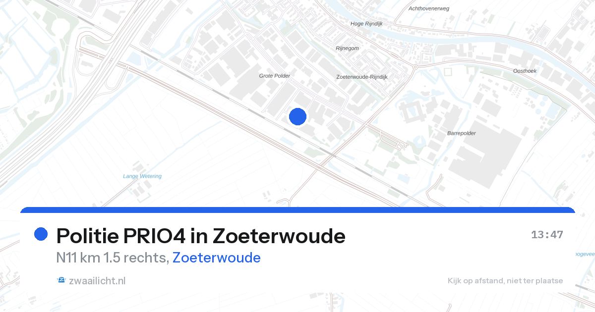 Politie PRIO4 in Zoeterwoude — 25 aug 2026 | 🚨 Zwaailicht.nl