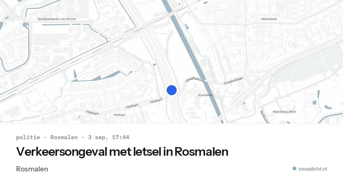 Verkeersongeval met letsel in Rosmalen — 3 sep 2026