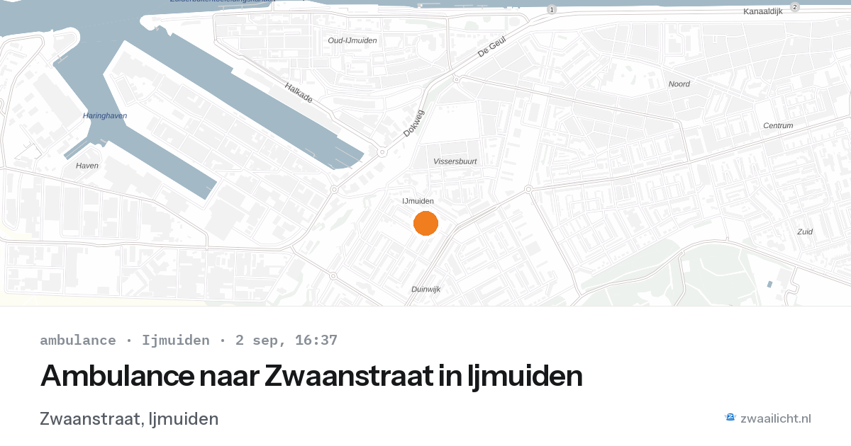 Ambulance naar Zwaanstraat in Ijmuiden — 2 sep 2026