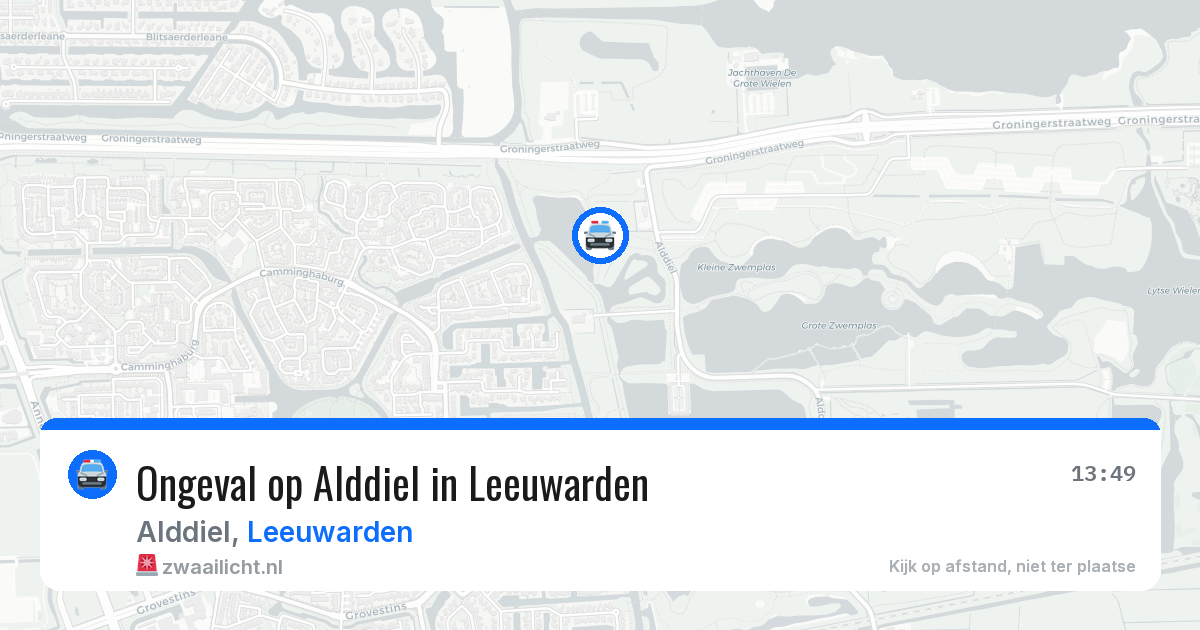 Ongeval op Alddiel in Leeuwarden — 2 aug 2026