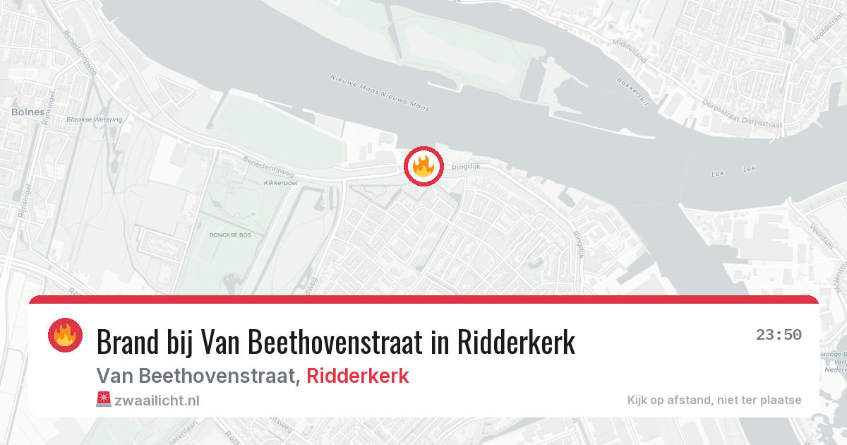 Brand bij Van Beethovenstraat in Ridderkerk — 23 jun 2026