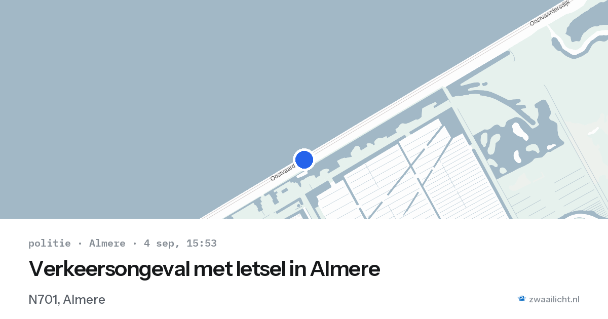 Verkeersongeval met letsel in Almere — 4 sep 2026