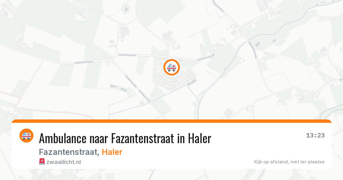 Ambulance naar Fazantenstraat in Haler — 2 aug 2026