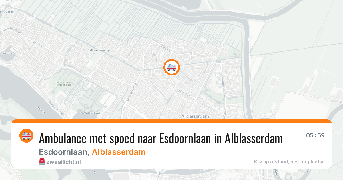 Ambulance met spoed naar Esdoornlaan in Alblasserdam — 1 mei 2026