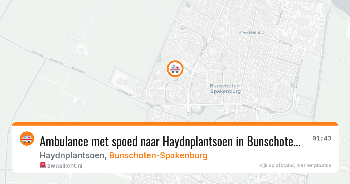 Ambulance met spoed naar Haydnplantsoen in Bunschoten-Spakenburg — 23 mei 2026