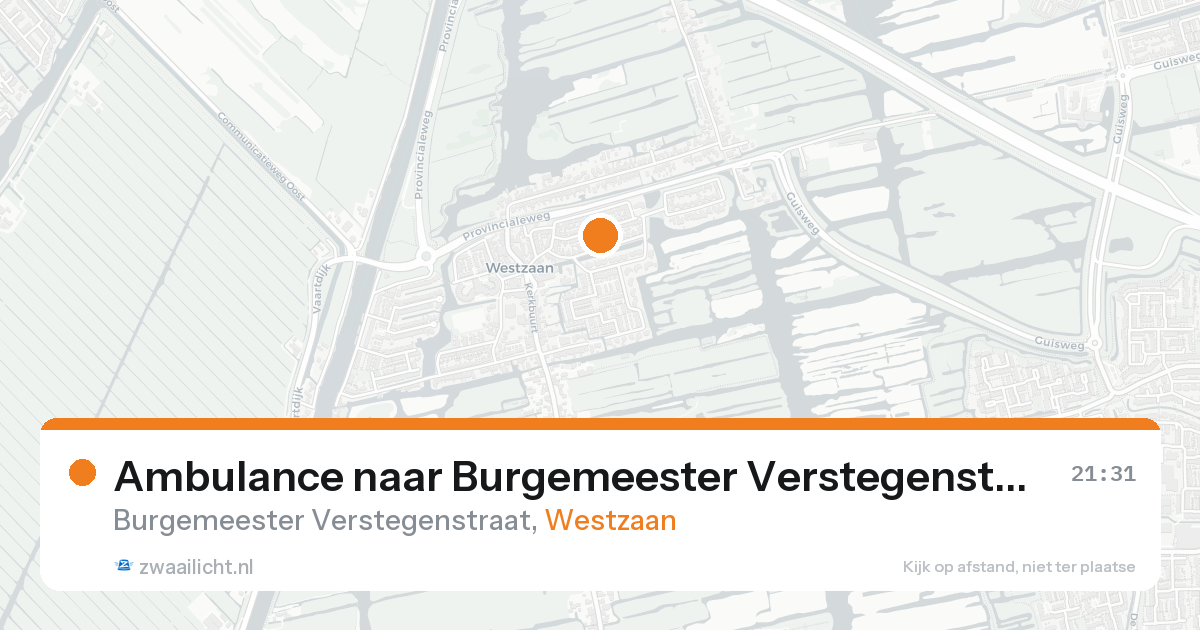 Ambulance naar Burgemeester Verstegenstraat in Westzaan — 15 aug 2026