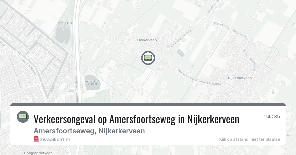 Verkeersongeval op Amersfoortseweg in Nijkerkerveen — 13 feb 2026