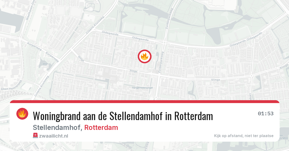 Woningbrand aan de Stellendamhof in Rotterdam — 21 apr 2026