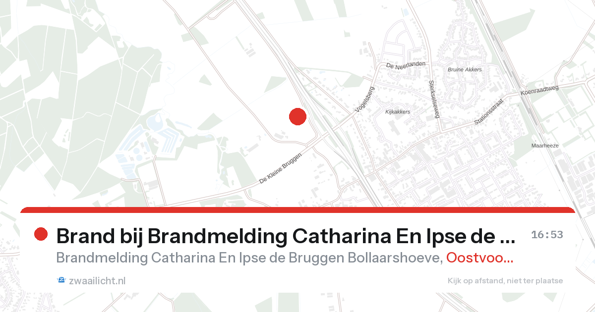 Brand bij Brandmelding Catharina En Ipse de Bruggen Bollaarshoeve in Oostvoorne — 27 aug 2026