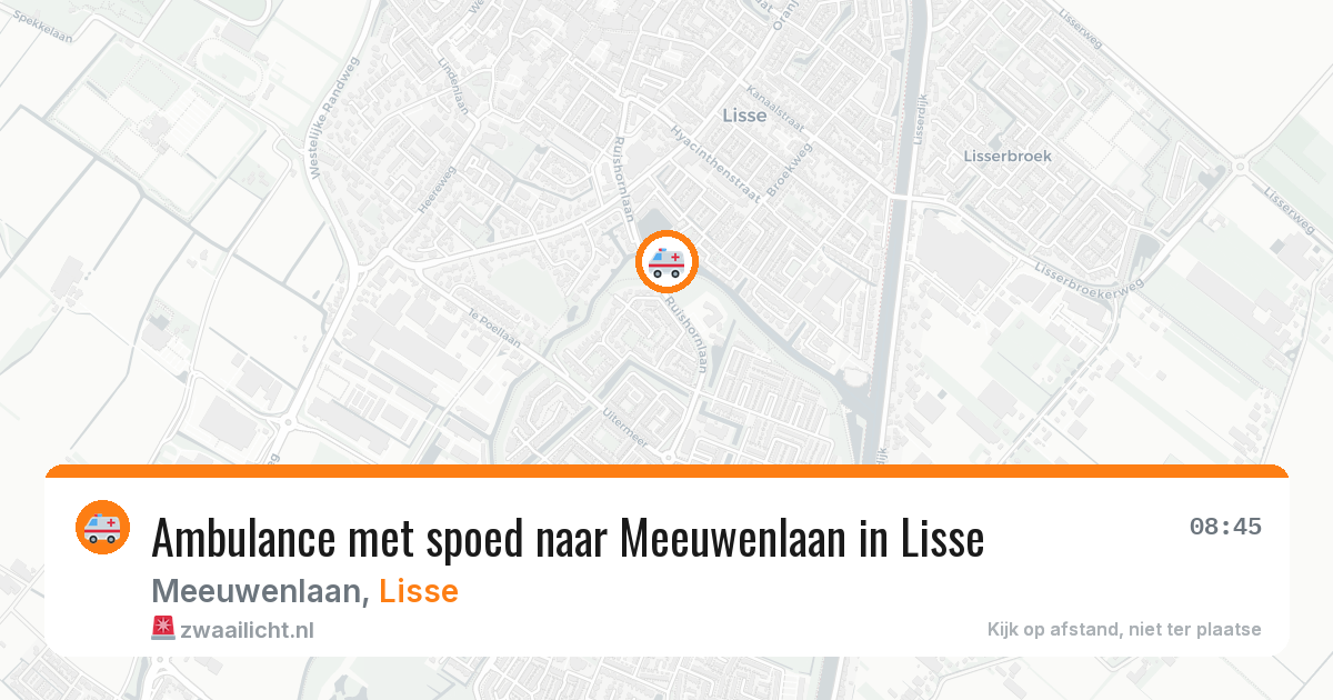 Ambulance met spoed naar Meeuwenlaan in Lisse — 13 aug 2026