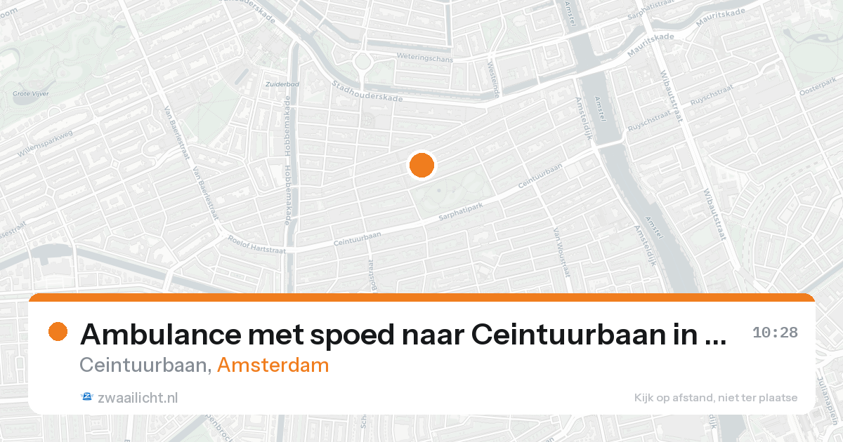 Ambulance met spoed naar Ceintuurbaan in Amsterdam — 22 aug 2026