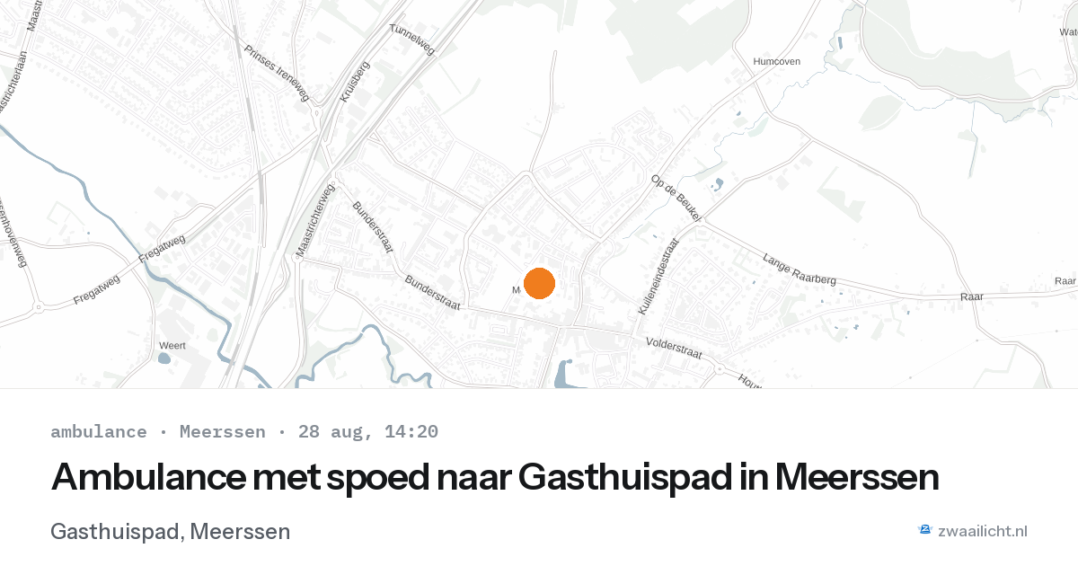 Ambulance met spoed naar Gasthuispad in Meerssen — 28 aug 2026