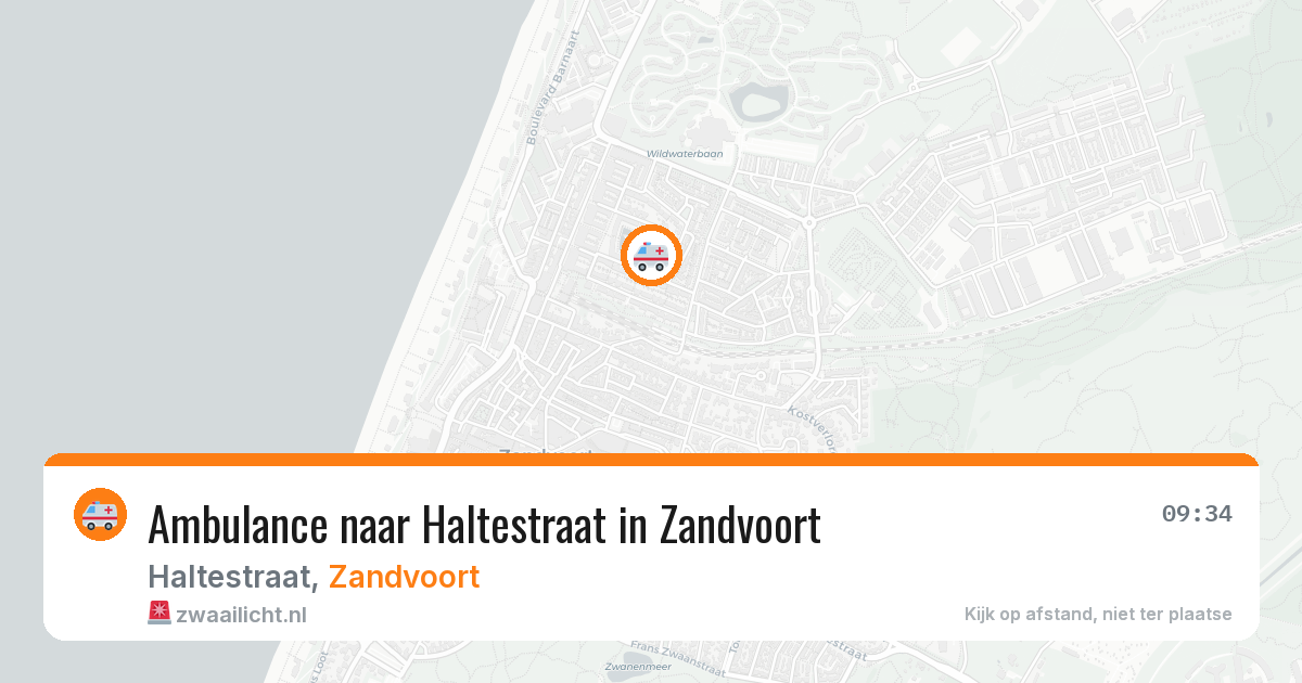 Ambulance naar Haltestraat in Zandvoort — 6 aug 2026
