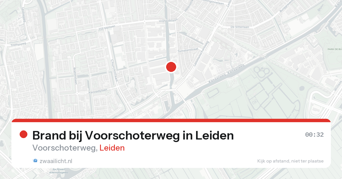 Brand bij Voorschoterweg in Leiden — 21 jun 2026