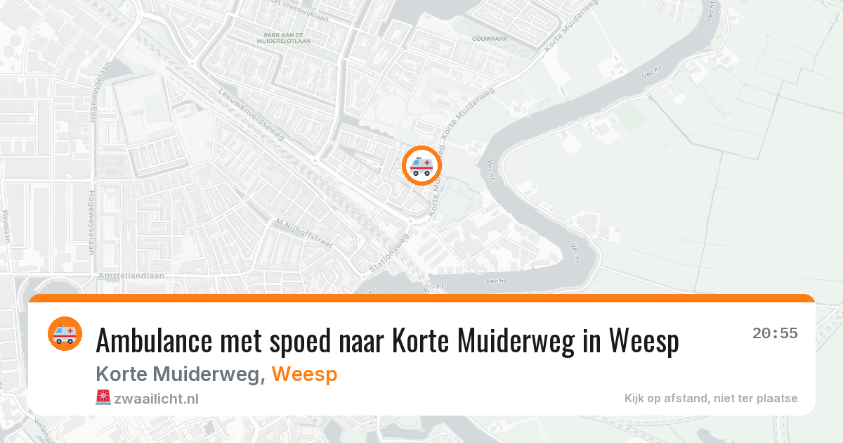 Ambulance met spoed naar Korte Muiderweg in Weesp — 25 jul 2026