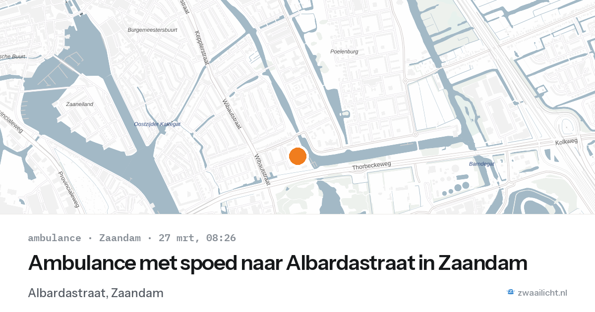 Ambulance met spoed naar Albardastraat in Zaandam — 27 mrt 2026