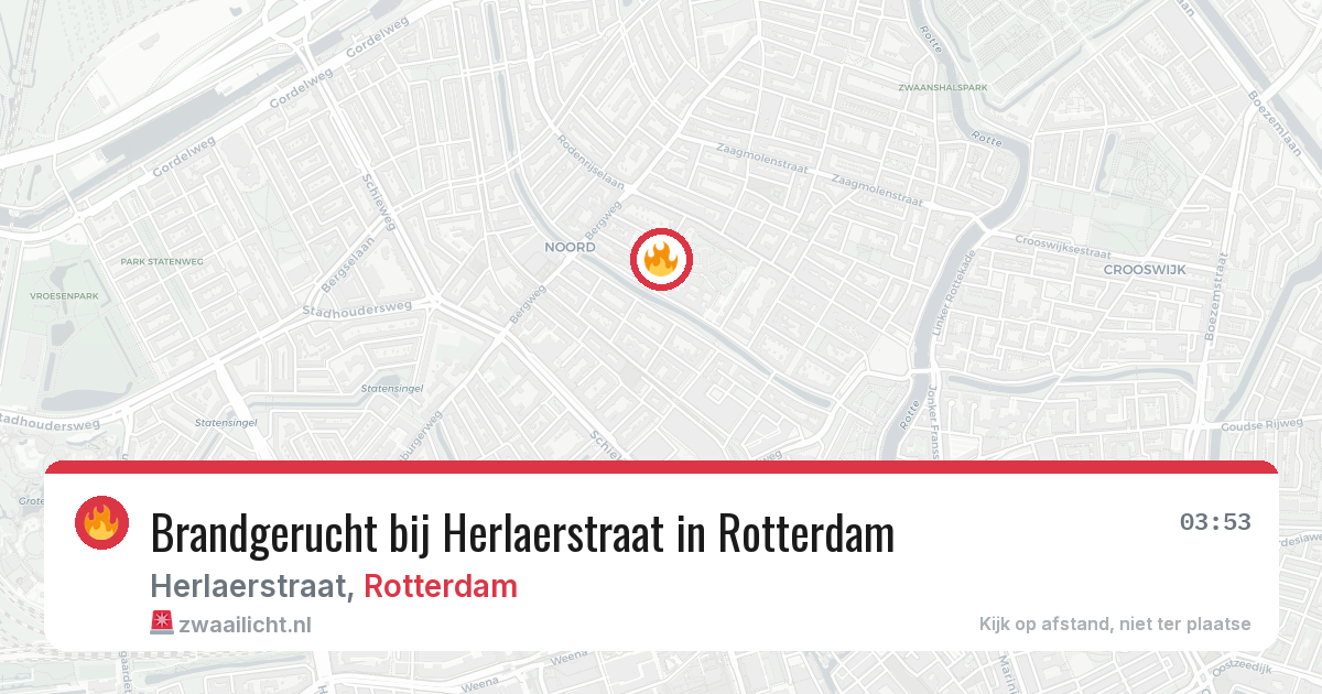 Brandgerucht bij Herlaerstraat in Rotterdam — 12 aug 2026
