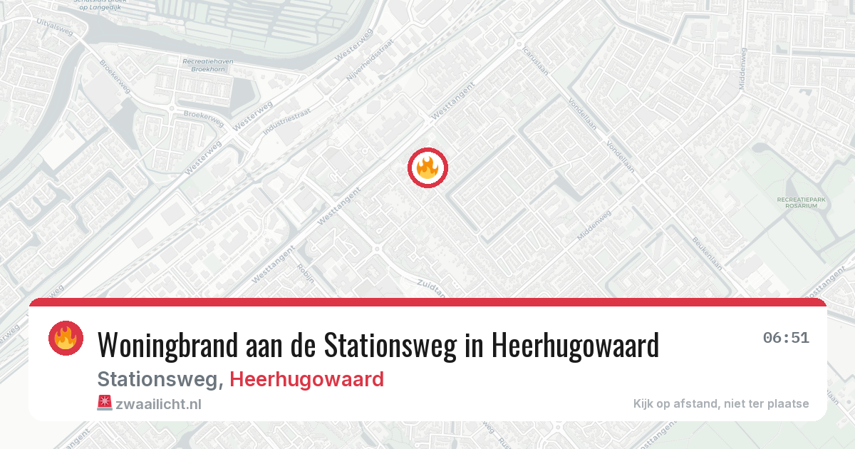 Woningbrand aan de Stationsweg in Heerhugowaard — 5 apr 2026